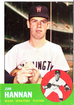 1963 Topps Baseball Cards      121     Jim Hannan RC